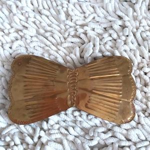 Handmade gold tone metal butterfly belt buckle